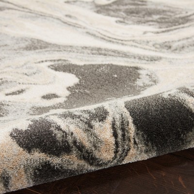 Cosmopolitan Chic Abstract Grey Synthetic 5' x 7' Area Rug
