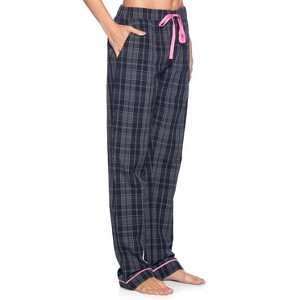 Ashford & Brooks Women's Woven Pajama Sleep Pants - Black/Grey/White - Large - 1 of 4