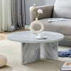 VYNXARIA A Multi-style Decor Friendly MDF White Round Coffee Table, Featuring Modern Minimalism and Nordic Flair - 3 of 4