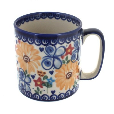 Blue Rose Polish Pottery Butterfly Coffee Mug