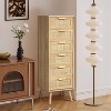 Finnhomy Rattan Dresser for Bedroom, Tall Dresser with 6 Hand Made Rattan Decorated Drawers, Small Chest of Drawers - 2 of 4