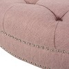 Cimarron Contemporary Round Ottoman with Rolling Casters - Christopher Knight Home - 4 of 4