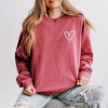 Simply Sage Market Women's Lightweight Garment Dyed Graphic Sweatshirt Embroidered Hand Drawn Heart LC - 2 of 4