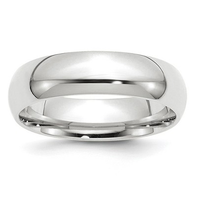 Black Bow Jewelry 2mm to 6mm 14K White Gold Domed Comfort Fit Band