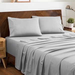 4 Piece Bed Sheet Set with Envelope Pillowcases - Ultra Soft - Bare Home - 1 of 4