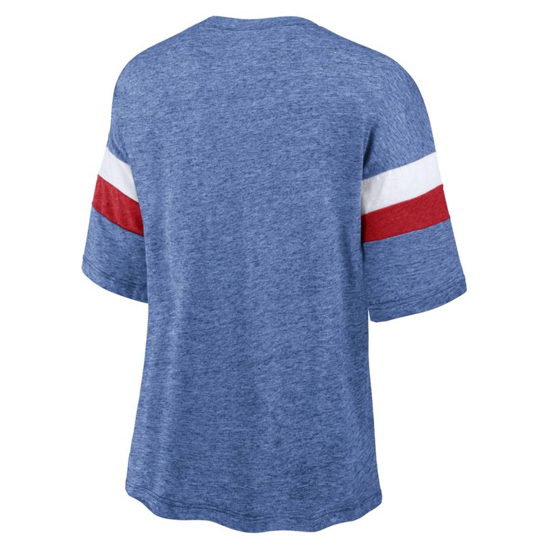NFL New York Giants Women&#39;s Weak Side Blitz Marled Left Chest Short Sleeve T-Shirt, 3 of 4