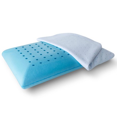 Cool-Blue Medium Memory Foam Pillow with Knitted Polyester Cover