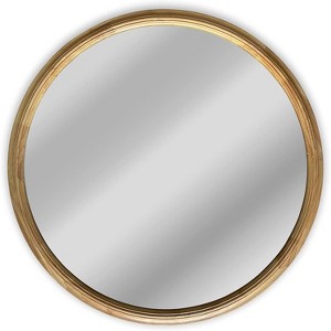 Chloe Lighting Reflection Contemporary Wood Round Framed Wall Mirror 36" Width - 1 of 4
