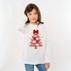 Christmas Tree Red Patchwork Print - Youth Long Sleeve Graphic T-Shirt - 3 of 4