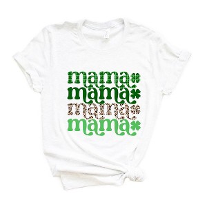 Simply Sage Market Women's Lucky Mama Plaid and Leopard Stacked Short Sleeve Graphic Tee - 1 of 4