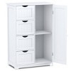 Tangkula Bathroom Floor Cabinet Storage Organizer Cupboard w/ 4 Drawers Adjustable Shelf - 2 of 4