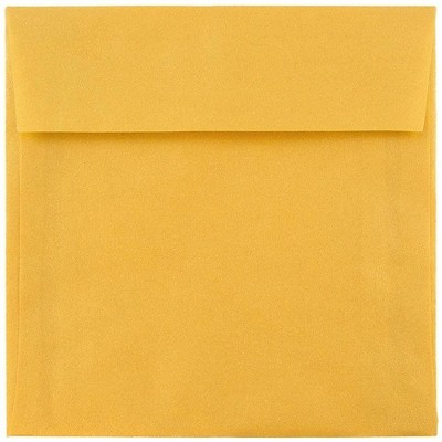 JAM Paper 8.5 x 8.5 Square Translucent Vellum Invitation Envelopes Gold PACV597