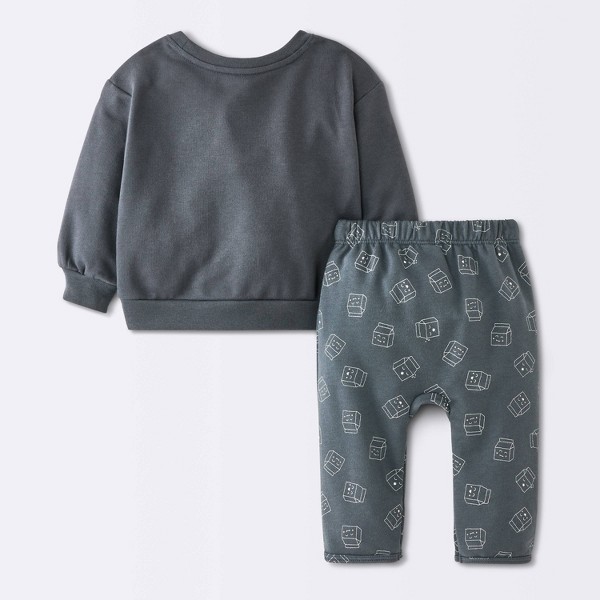 Conjunto de Sudadera y Pantalón de Bebé Monstruo de Leche - Cloud Island™ Gris Carbón 2