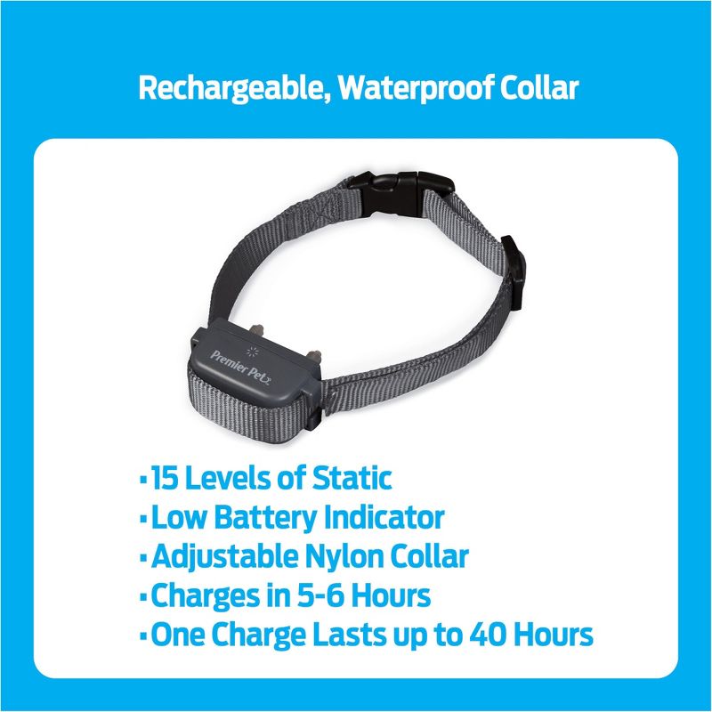 Premier Pet Rechargeable Bark Adjustable Collar - Black, 6 of 12