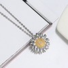 Daisy Pendant Necklace for Women Twp Tone  Sterling Silver Clear Cz Ginger Lyne Collection - 3 of 4