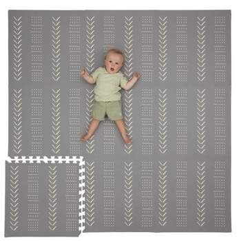 CHILDLIKE BEHAVIOR 72" x 72" Non-Toxic Soft Baby Play Mat, X-Large Gray