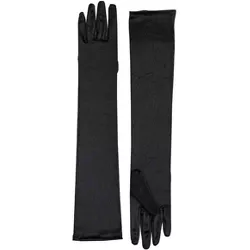 Forum Novelties Long Black Adult Female Costume Satin Dress Gloves One Size Fits Most