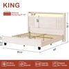 Queen/King Bed Frame Upholstered Headboard & LED Charging Station in Velvet - Hausource™ - 2 of 4
