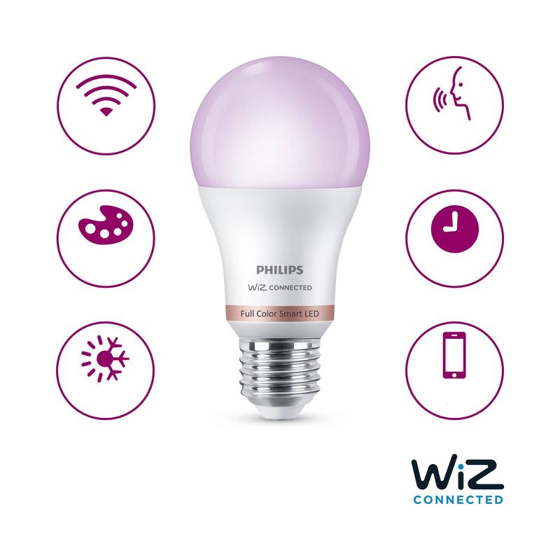 Philips 2pk 8.8W Smart LED Wi-Fi and Bluetooth A19 Color, 5 of 12