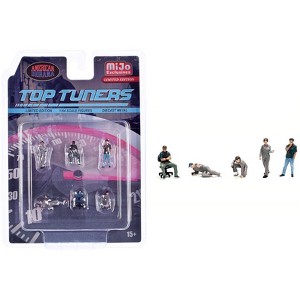 "Top Tuners" 6 piece Diecast Figure Set (5 Figures,1 Chair) Limited Edition for 1/64 Scale Models by American Diorama - 1 of 4