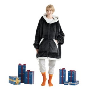 Bedsure-Wearable Blanket Warm & Soft Fleece Blanket - 1 of 4