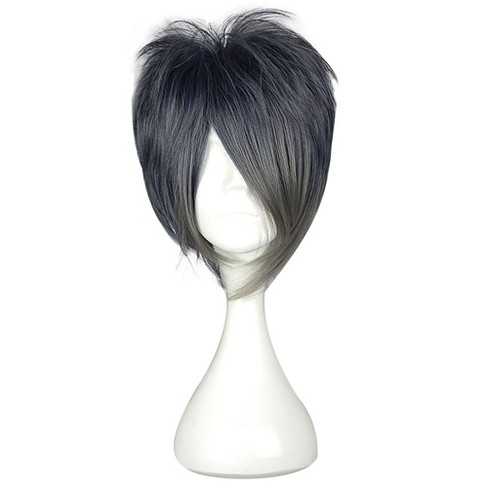 Unique Bargains Women's Halloween Wigs with Wig Cap 12" Black Blue 1 Pc - image 1 of 4