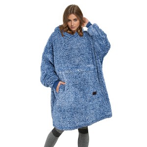 Catalonia Oversized Women Wearable Blanket Hoodie Sweatshirt, Comfortable Fluffy Soft Fleece Plush Lounging Pullover, Cozy Winter Gift for Woman Wife - 1 of 4