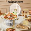 MilleLoom Chafing Dish Buffet Set , 5QT Food Servers and Warmers Stainless Steel Round Chafing Dishes with Glass Lid & Lid Holder for Parties - 4 of 4