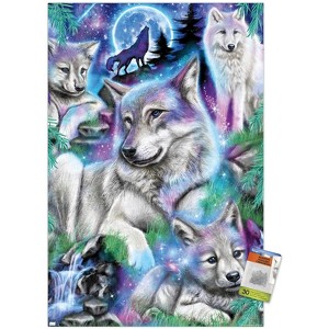 Trends International Sheena Pike - Daydream Galaxy Wolves Unframed Wall Poster Prints - 1 of 4