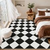 Coucheta Washable Checkered Area Rug, Non-Slip & Stain Resistant, Modern Geometric Plaid Carpet for Bedroom, Living Room, Hallway, Dining & Nursery - 3 of 4