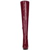Allegra K Women's Platform Round Toe Chunky Heels Over the Knee High Boots - 3 of 4