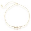Bella Silver Sterling Silver Three Station Freshwater Pearls Choker - Gold Plated - Gold - 12+3 Inch - 2 of 3