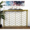 Set of 2 Contemporary Console Tables Gold - Olivia & May: Sturdy Iron, Glass Top, No Assembly Required - image 2 of 3