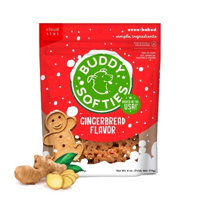 Buddy Biscuits Holiday Gingerbread Soft and Chewy Dog Treats - 6oz