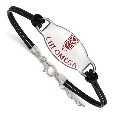 Black Bow Jewelry Sterling Silver Chi Omega Greek Life Strand Bracelet 7 Inch