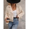 Women Casual Coat Long Sleeve Button Down Winter Jackets For Women Warm Coats White L - 4 of 4