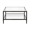 Modern Square Coffee Table in Black and Bronze with Mirrored Shelf - Henn&Hart - 3 of 4