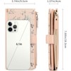 Clotth Floral Vegan Leather Wallet for Women - Large Capacity RFID Blocking Trifold Wallet with 20 Card Slots for Daily Use - 2 of 4