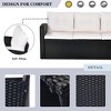 Whisen 6-Pieces All-Weather Wicker PE Rattan Patio Outdoor Dining Conversation Sectional Set with Coffee Table, Ottomans and Removable Cushions - 3 of 4