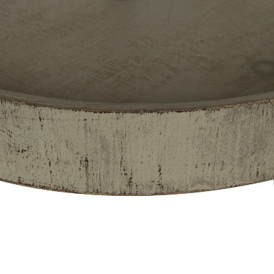 Rustic Brown and White Woodmont 16" Round 3-Tiered Wood Tray
