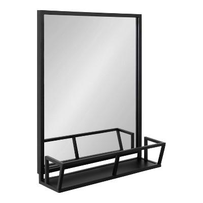 22" x 29" Jackson Functional Wall Mirror Black - Kate & Laurel All Things Decor