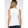 PinkBlush White Crossover Ruched Maternity Nursing Tank - 3 of 4