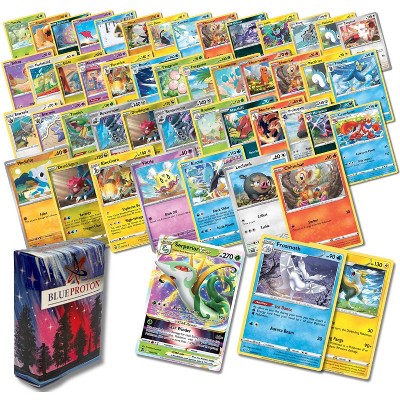 Premium Bundle 50 Genuine Cards Includes 1 Guaranteed Ultra Rare: Legendary, VSTAR, VMAX, V, GX, or EX Plus 2 Holos or Rares BlueProton Deck Box