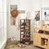 Tangkula 7-Tier Shoe Rack Free Standing Shelf Storage Modern Shoe Rack Organizer Brown/Black/White - 2 of 4