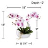 Dahlia Studios Potted Faux Artificial Flowers Realistic Pink White Phalaenopsis Orchid in Pot Home Decoration Living Room 13" High - 4 of 4
