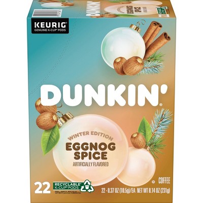 Dunkin' Caffeinated Eggnog Spice Medium Roast Coffee Pods - 22ct