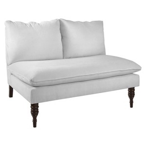 Skyline Custom Upholstered Armless Loveseat - Skyline Furniture , Velvet White