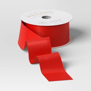 36' Cozy Christmas Premium Ribbon Red Grosgrain - Wondershop™ - 1 of 3