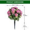 Set of 2 Artificial Topiary Ball Trees with Metal Stakes, 21.6" UV-Resistant PE Fake Plants with Begonia Flowers for Indoor/Outdoor Decor - 3 of 4
