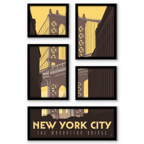 Americanflat New York City Of Dreams 5 Piece Grid Wall Art Room ...